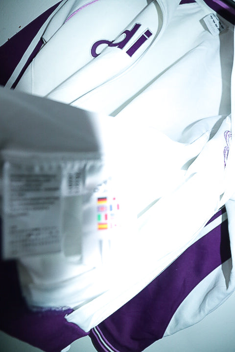 Vintage women Adidas  zipper Track Jacket Three Striped white & purple XS/S|L24W17|SKU 6661