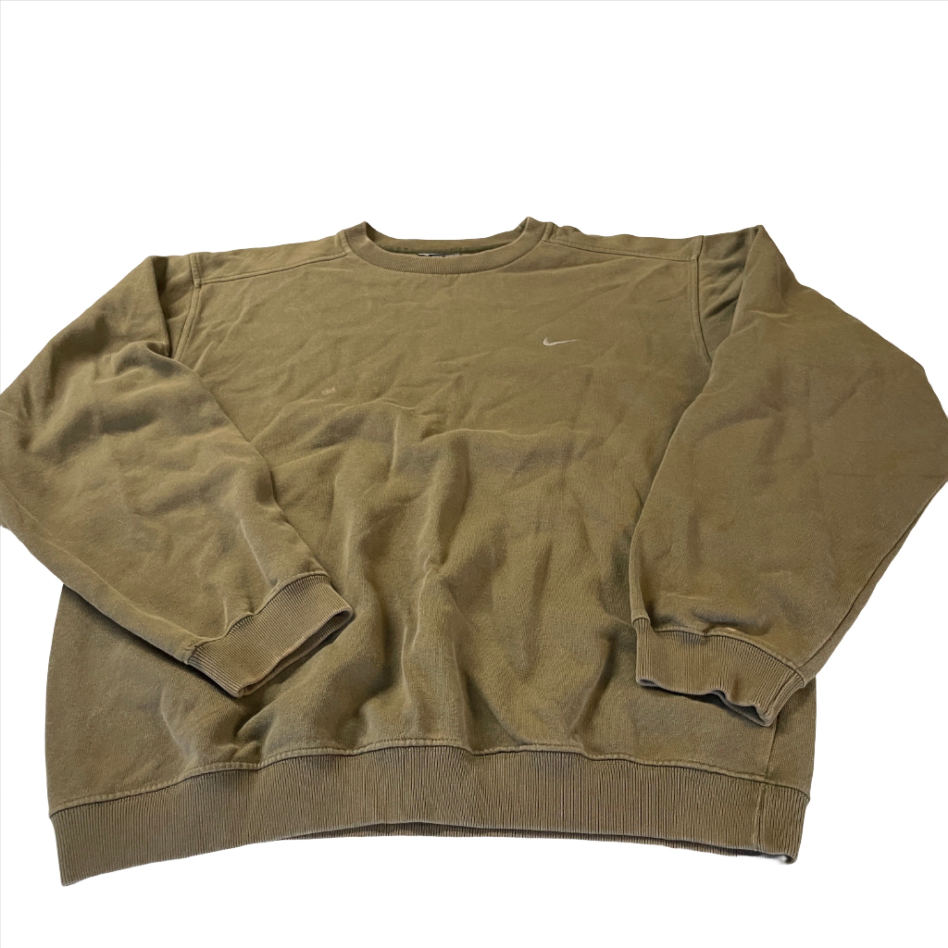 Nike Men's Khaki and Brown Sweatshirt.