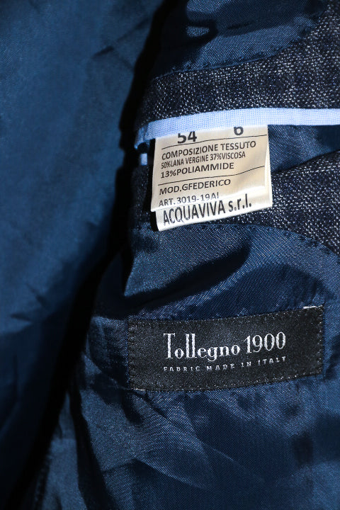 Vintage Tollego 1900 mens grey checkered blazers size 54