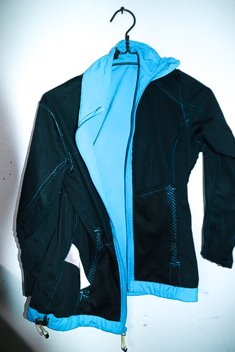 Vintage Eider Somiedo blue Women's Softshell high neck full zip Jacket M/L|L27W19|SKU 6662