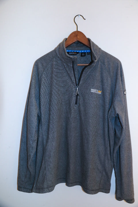 Vintage Regatta great outdoors mens 1/4 zip up fleece grey sweater