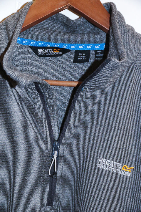 Vintage Regatta great outdoors mens 1/4 zip up fleece grey sweater