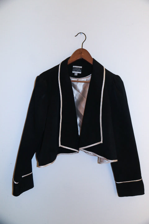 Vintage Limited Edition womens cropped black jacket