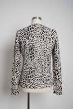 Vintage Mystify Womens Black & White Animal Print button down long sleeve top XL|L26 W20|SKU 6664