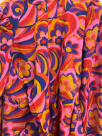 Rubynee Vintage y2k allover print pink women long sleeve midi dress