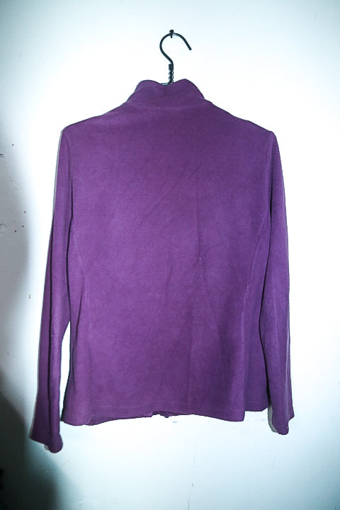 Vintage women purple fleece full zip high neck jacket in M|L28 W20|SKU 6665