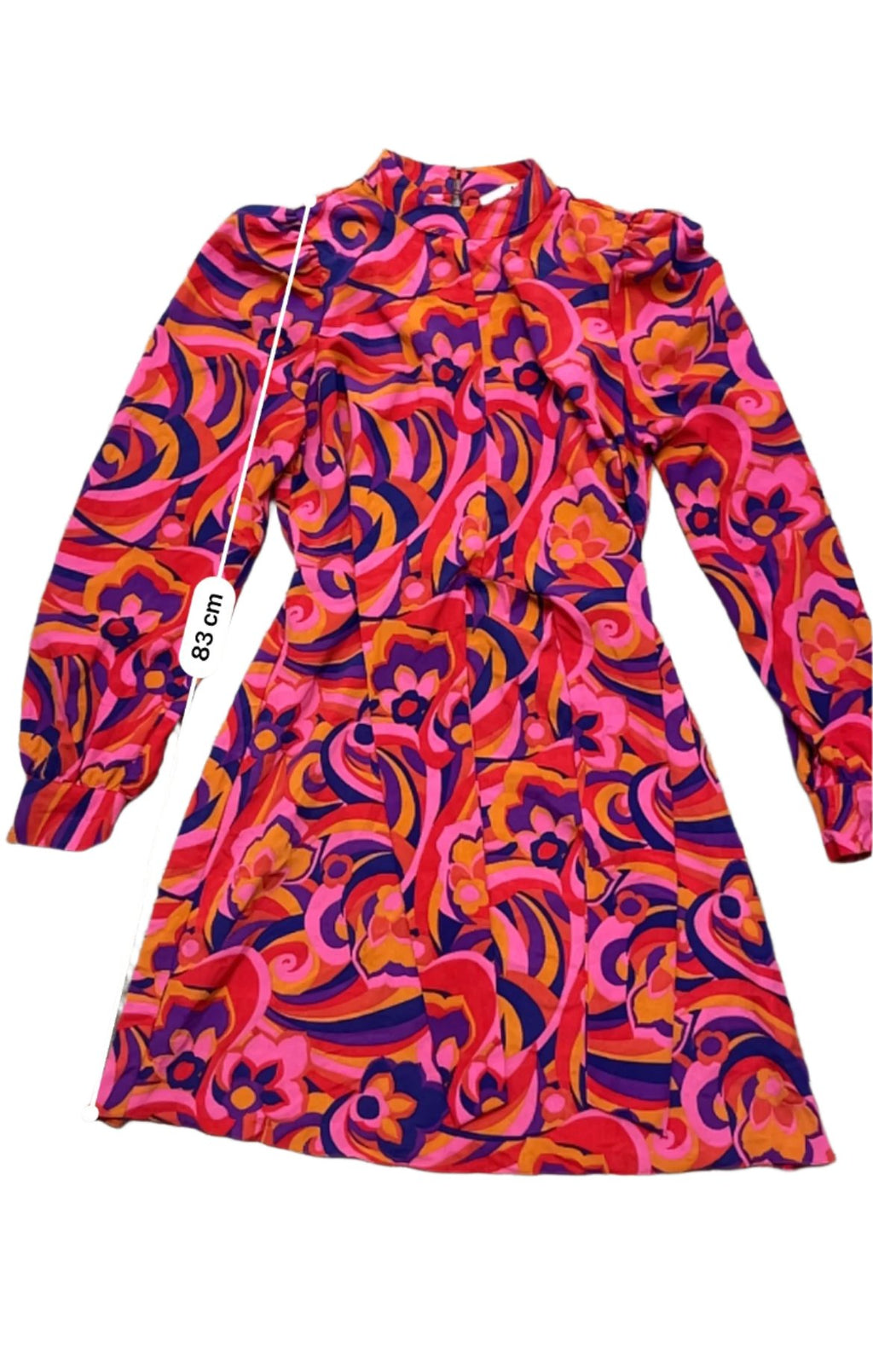 Rubynee Vintage y2k allover print pink women long sleeve midi dress