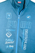 Vintage Unisex grey 90's Deutschland puma full zip high neck track jacket in M|L28W19|SKU 6666