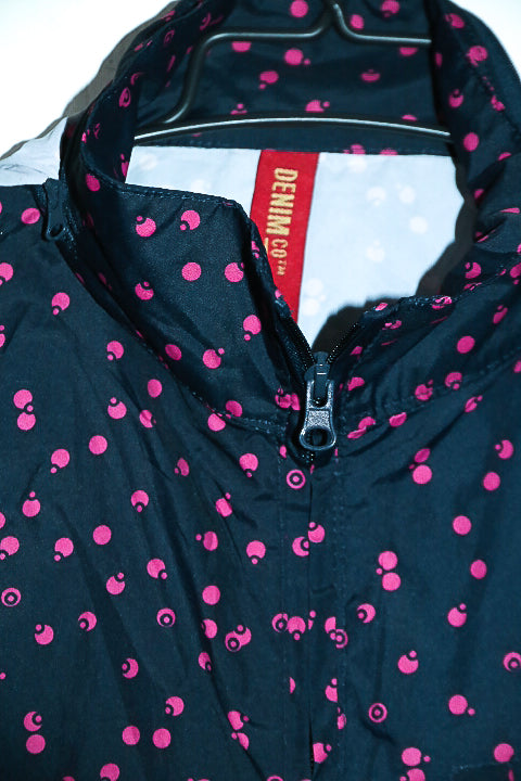 Vintage Denim & Co. women black Polka dot waterproof hoodie UK10 |L31W21|SKU 6667