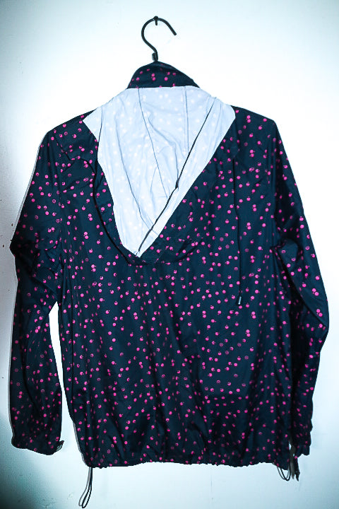 Vintage Denim & Co. women black Polka dot waterproof hoodie UK10 |L31W21|SKU 6667