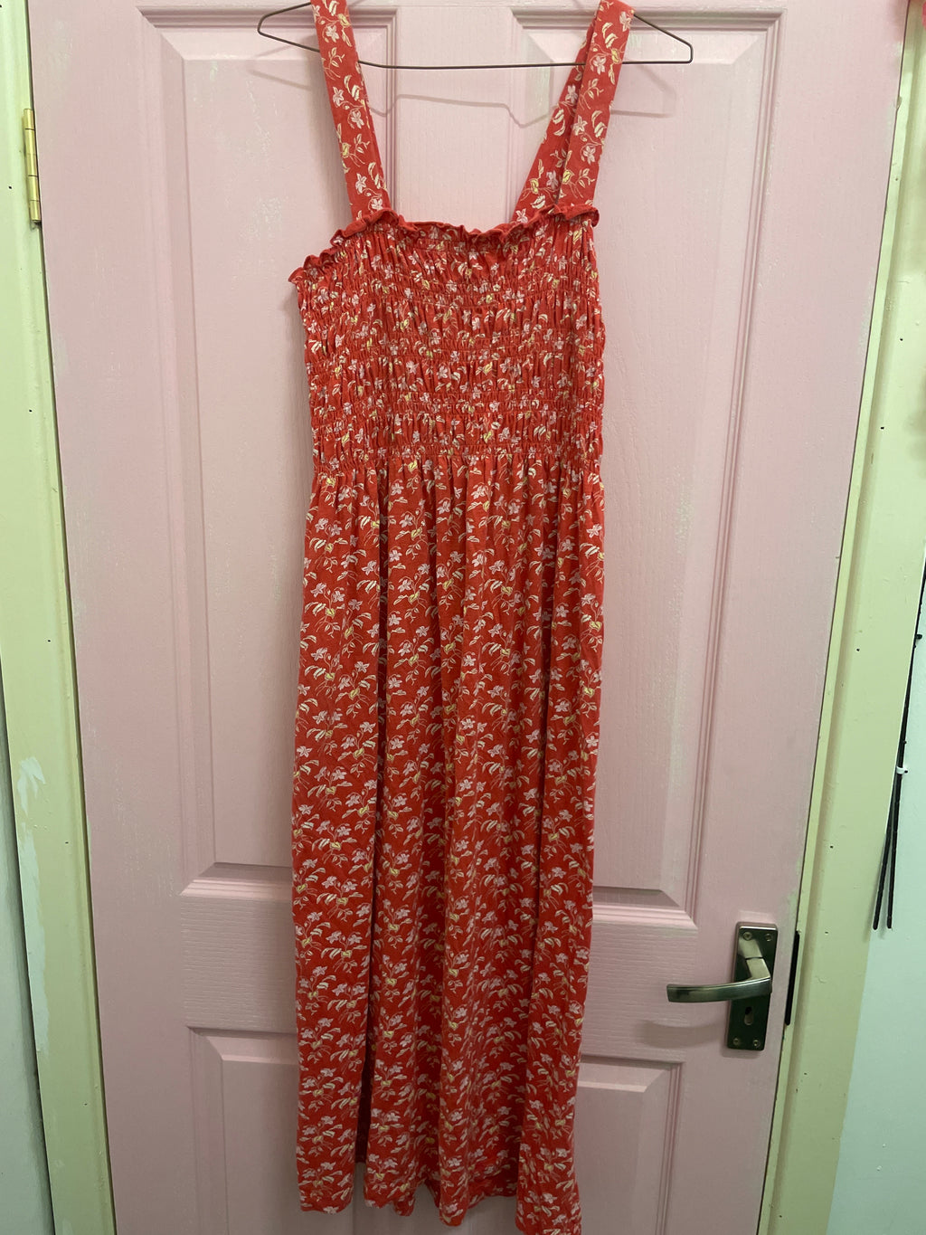 Rubynee Vintage y2k next women bohemian maxi orange floral dress