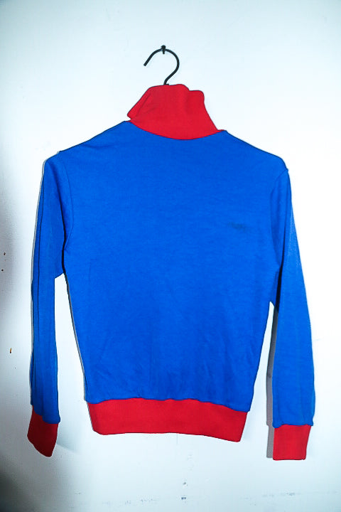 Vintage women blue & red colorblock full zip high neck jacket in XS|L24 W16|SKU 6668