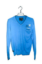 Vintage men Jack & jones Division blue V-neck sweatshirt in M|L26 W20|SKU 6669