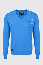 Vintage men Jack & jones Division blue V-neck sweatshirt in M|L26 W20|SKU 6669