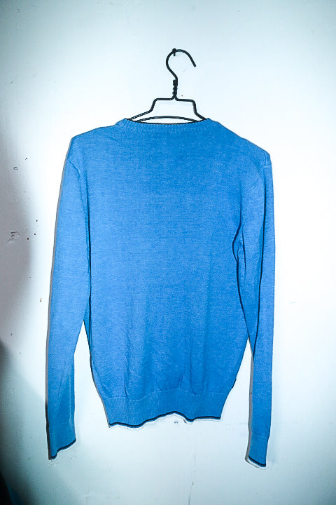Vintage men Jack & jones Division blue V-neck sweatshirt in M|L26 W20|SKU 6669