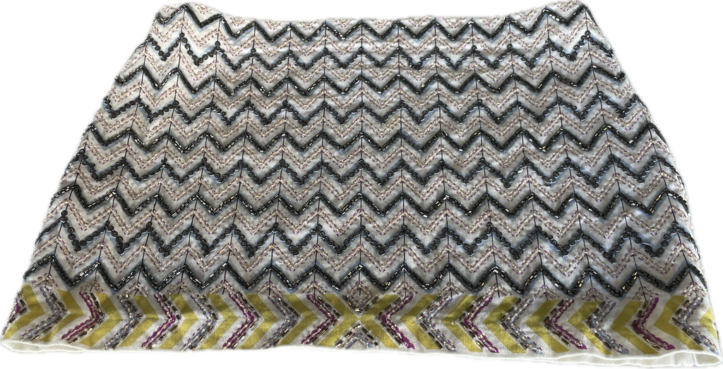 Zara multi Beaded Mini Skirt beaded detail W 30 L 13 SKU 5281