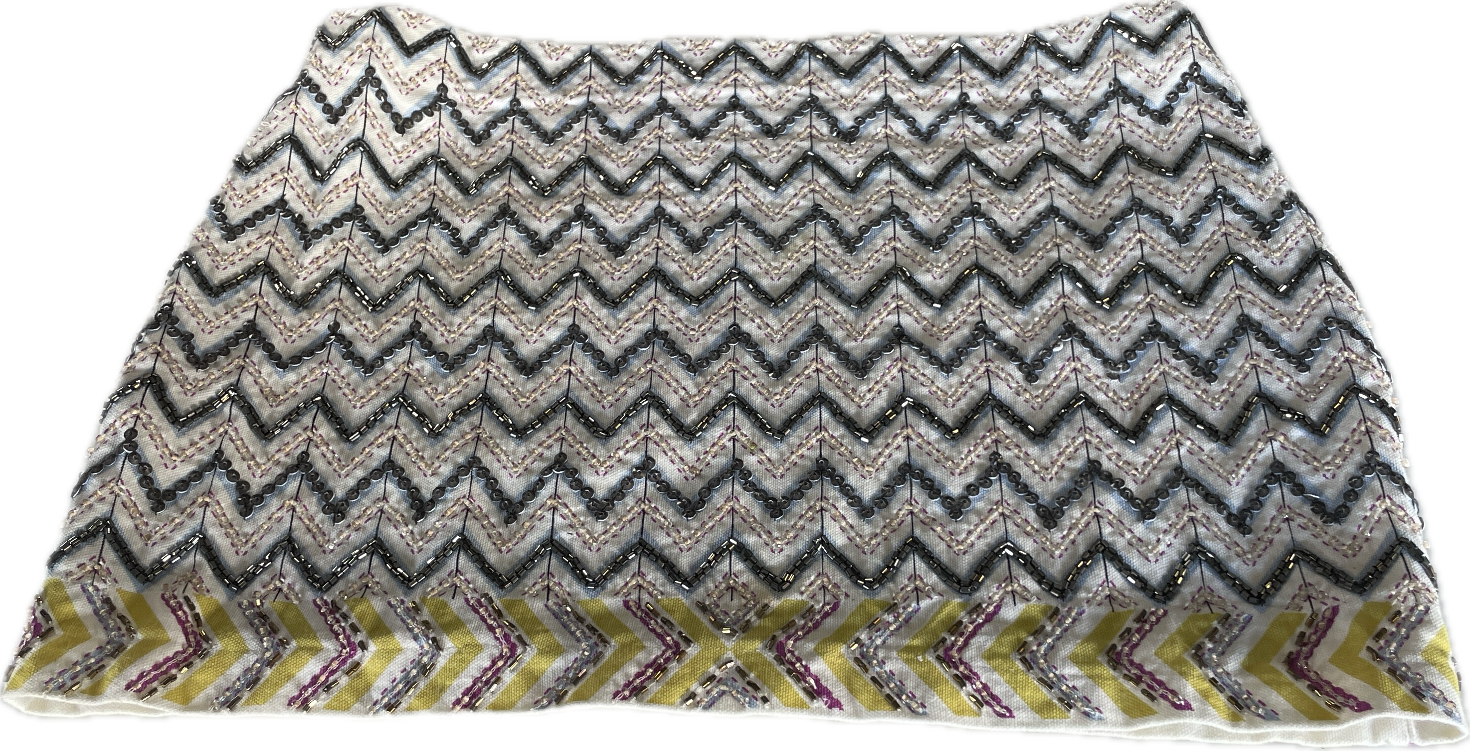 Zara multi Beaded Mini Skirt beaded detail W 30 L 13 SKU 5281
