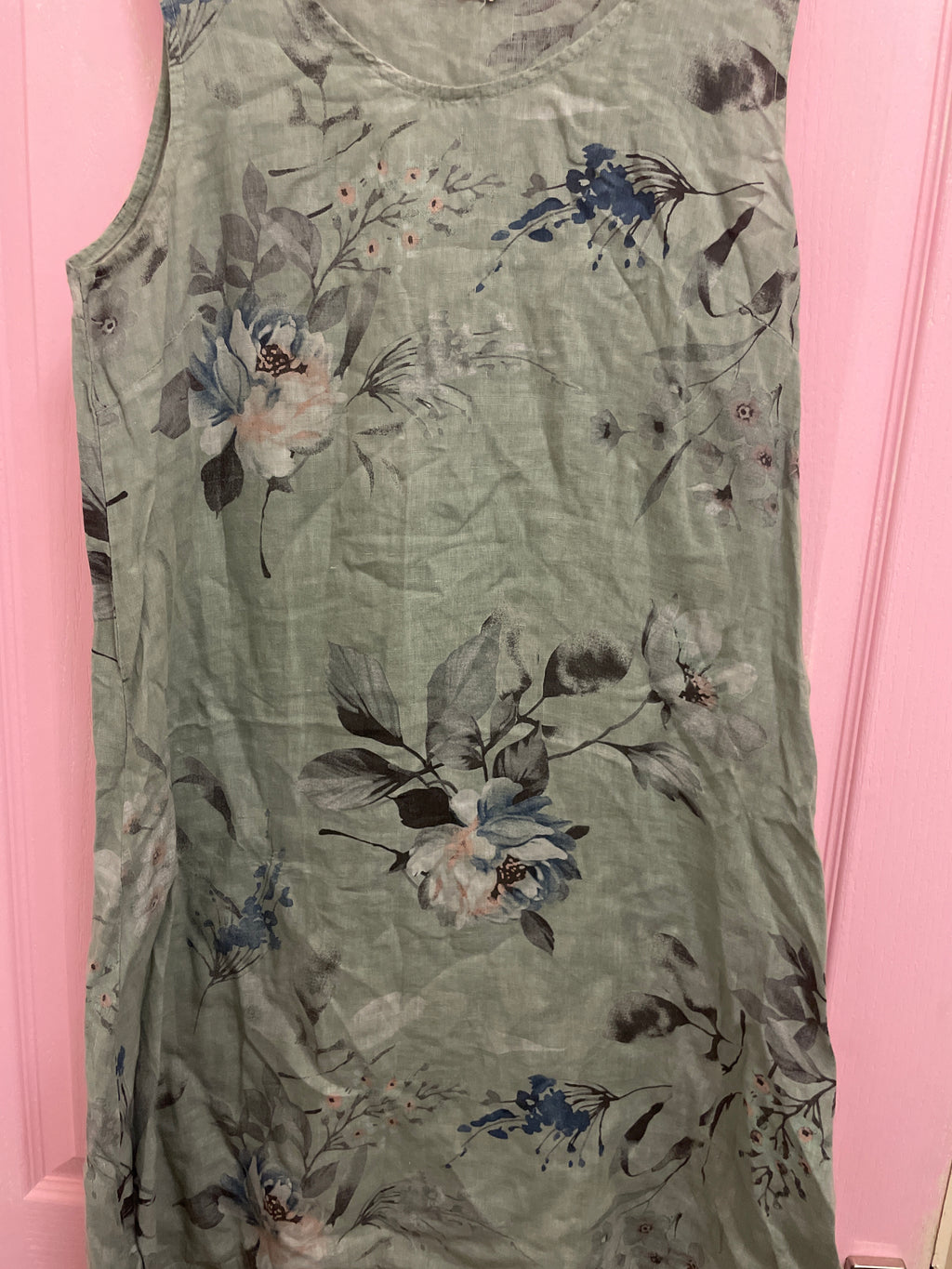 Rubynee Vintage y2k A-line green floral patterned dress size M