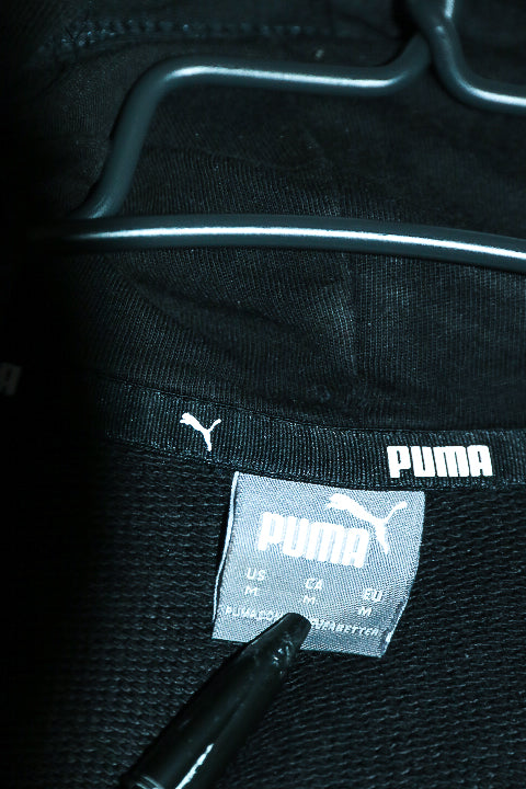 Vintage Unisex Puma graphics logo black hoodie in M|L25 W19|SKU 6670