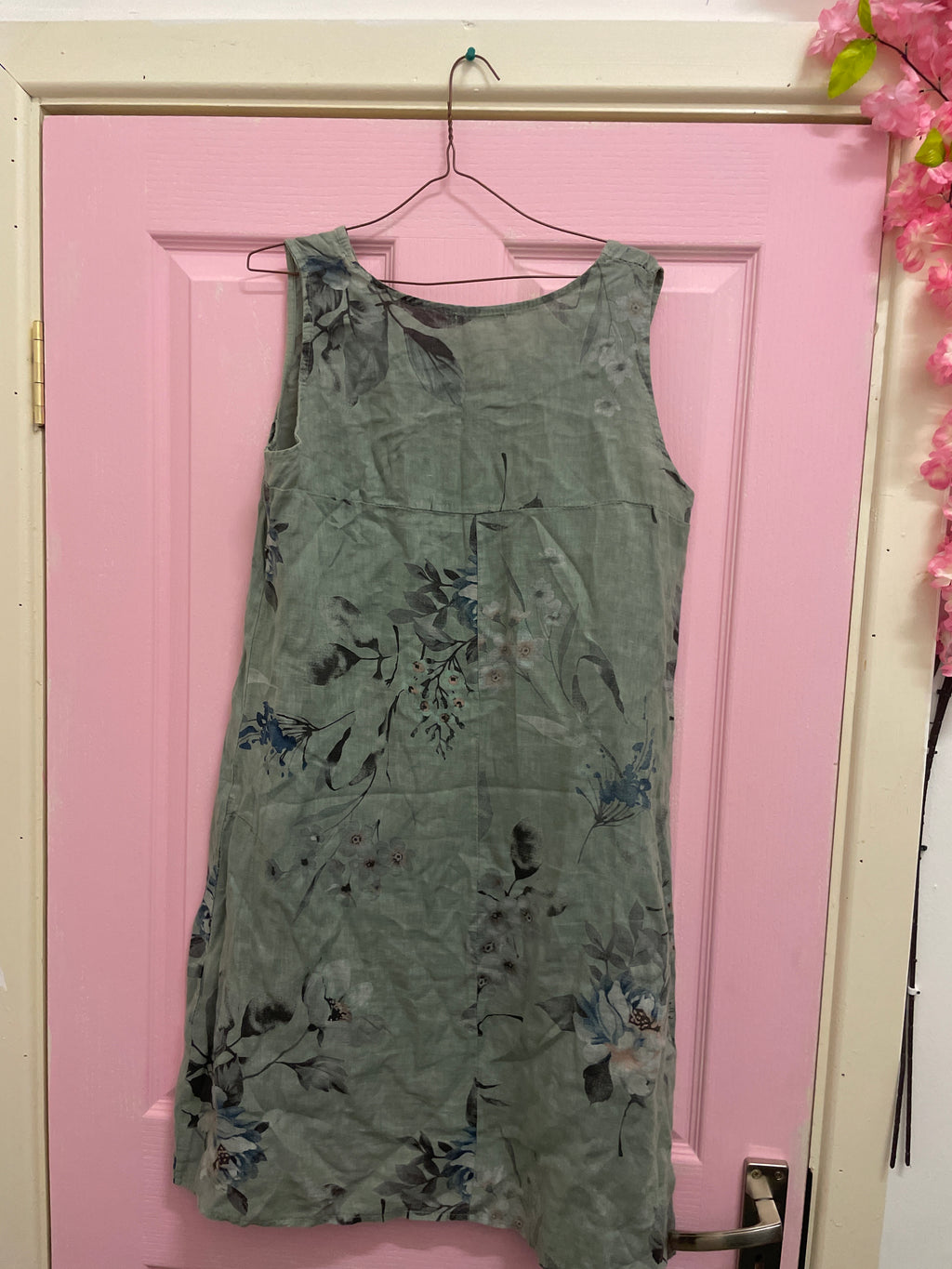Rubynee Vintage y2k A-line green floral patterned dress size M