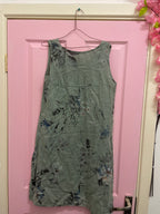Rubynee Vintage y2k A-line green floral patterned dress size M
