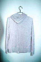 Vintage women Mark & Spencers cream velour full zip hoodie UK18|L27 W20|SKU 6671