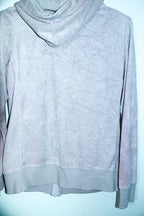 Vintage women Mark & Spencers cream velour full zip hoodie UK18|L27 W20|SKU 6671
