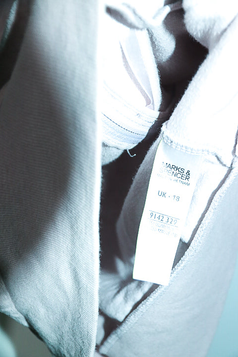 Vintage women Mark & Spencers cream velour full zip hoodie UK18|L27 W20|SKU 6671