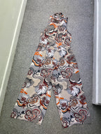 Rubynee Vintage y2k River island all over patterned mustard brown jumpsuit