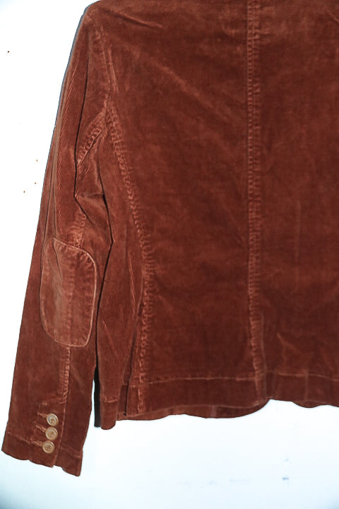 VINTAGE WOMEN BUFFALO PETITE BROWN CORDUROY BLAZER XS/S|L24 W18|SKU 6672
