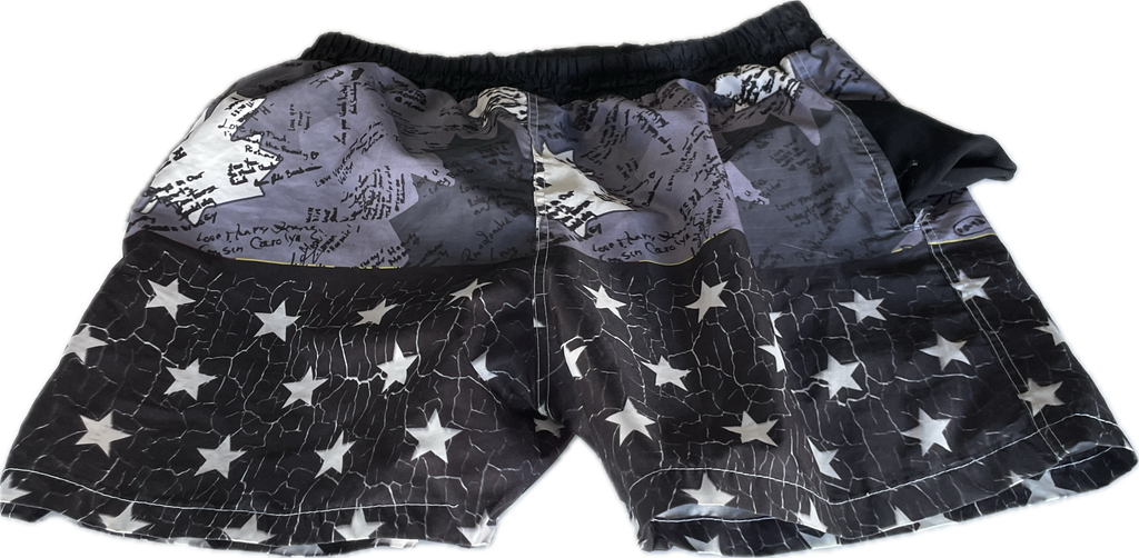 Y2K Camo Streetwear Shorts | Graphic Swim Shorts XXL W28 L5 SKU 5286