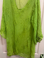 Rubynee Vintage y2k leaf printed kurta green blouse size XL