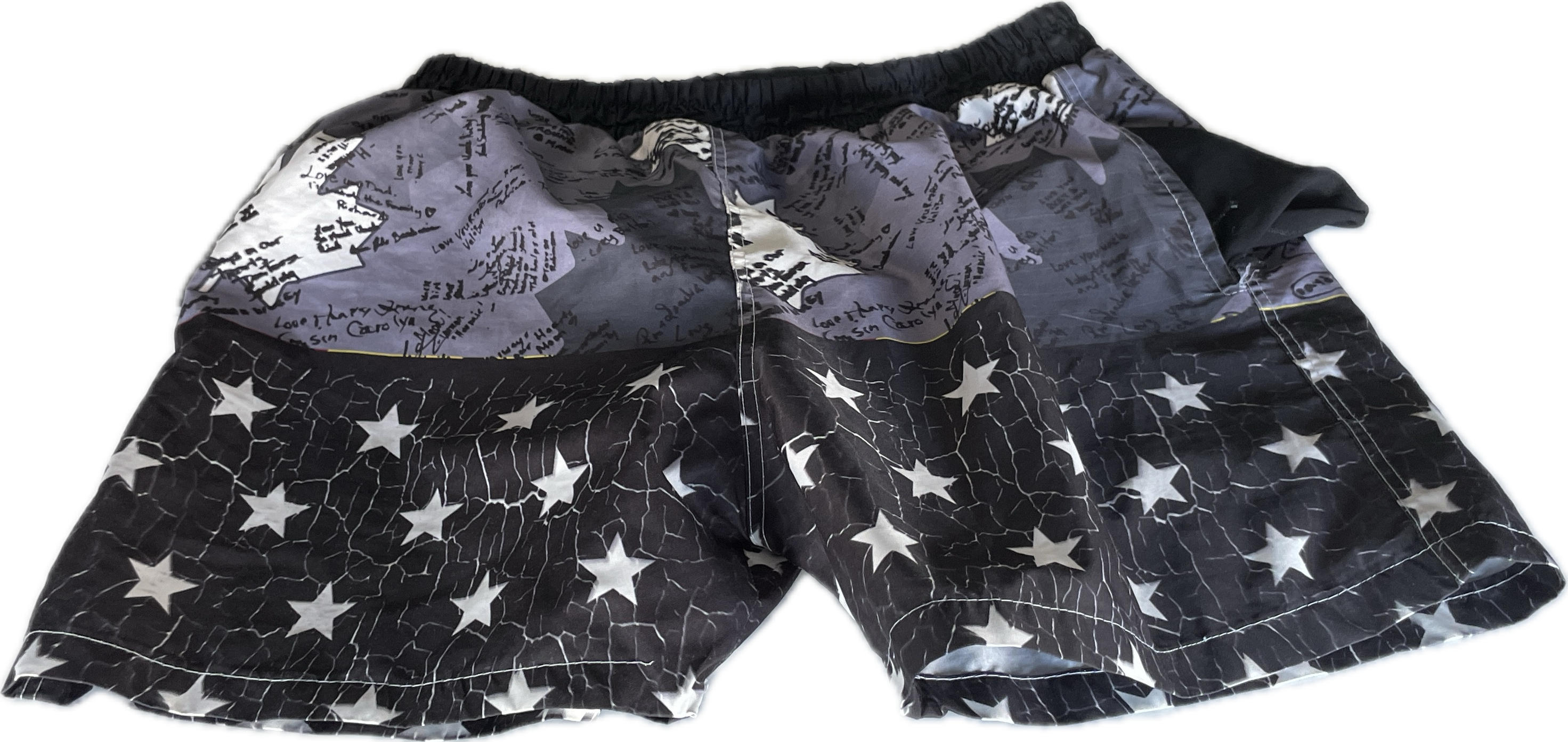Y2K Camo Streetwear Shorts | Graphic Swim Shorts XXL W28 L5 SKU 5286