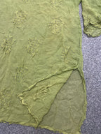 Rubynee Vintage y2k leaf printed kurta green blouse size XL