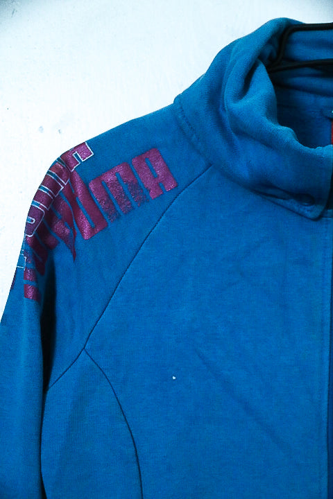 Vintage unisex Puma Lifestyle blue full zip high neck wind breaker jacket L|L29W19|SKU 6674