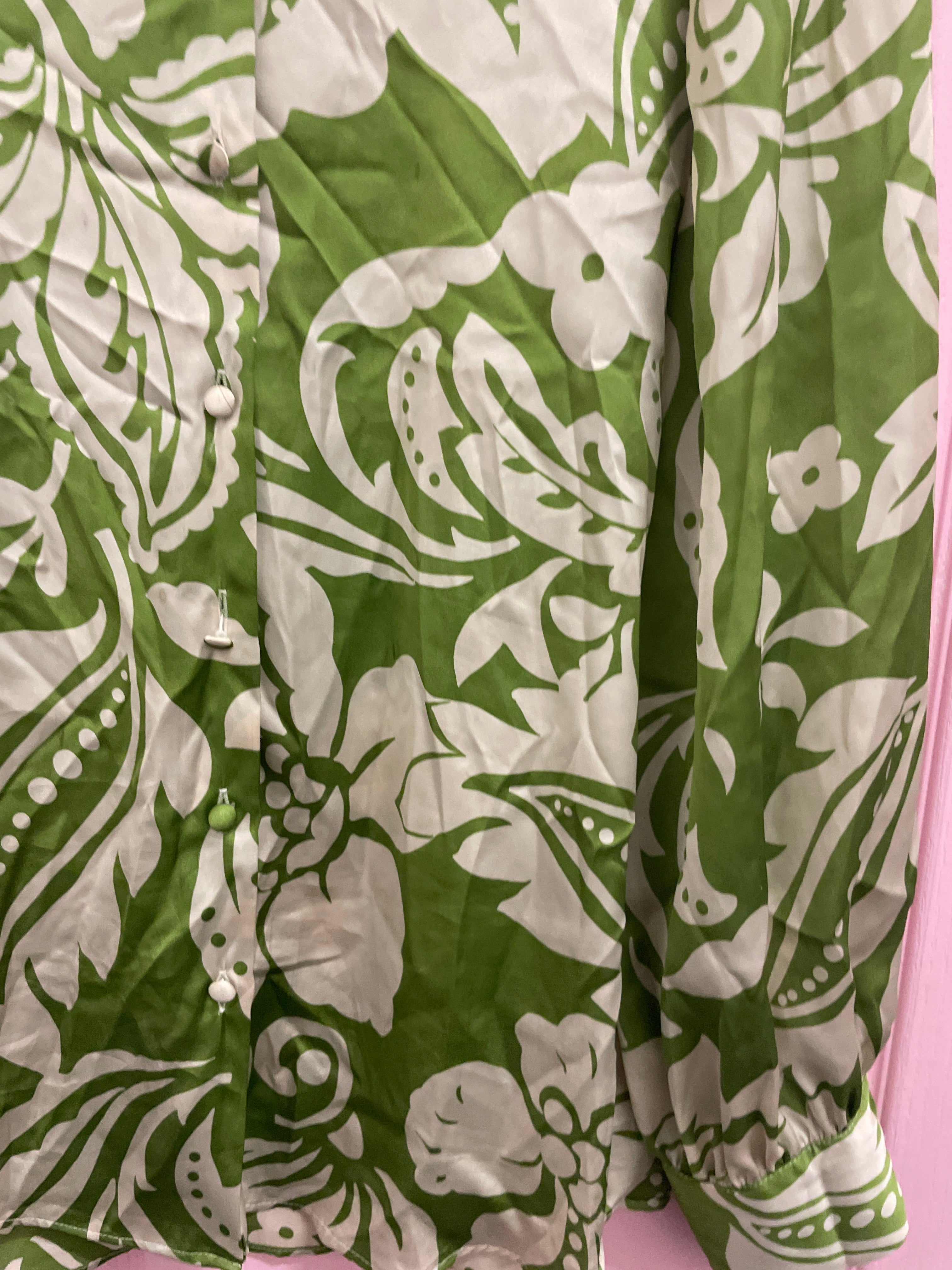 Rubynee Vintage y2k floral printed green Zara shirt