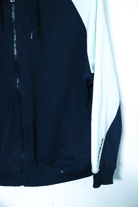 Vintage unisex LA Gear black & white colorblock full zip hoodie UK 12|L26 W23|SKU 6675