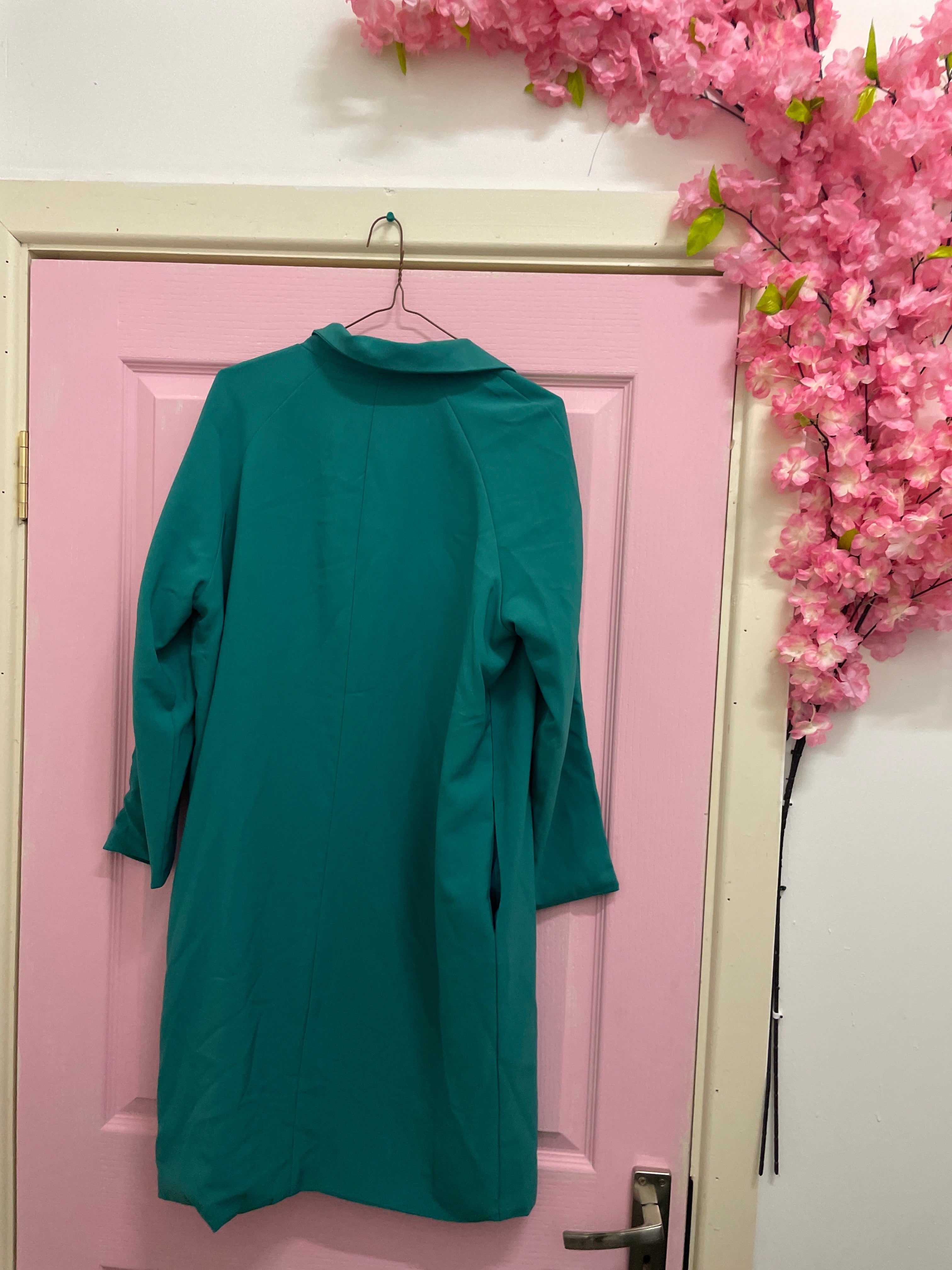 Rubynee Vintage y2k women green trench coat