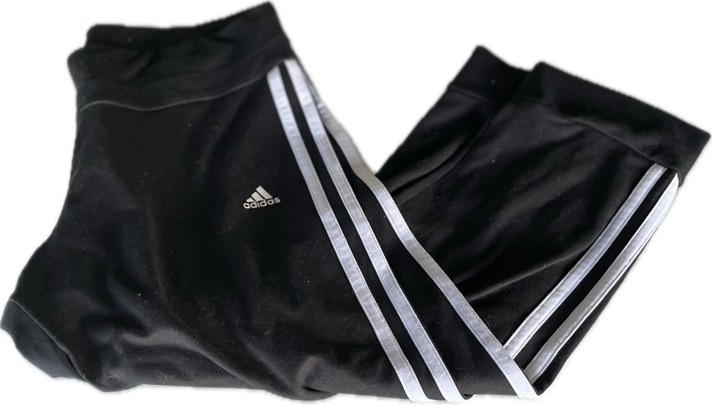 Vintage Women's Leggings adidas Cotton Regular Activewear | High-Rise 3-Stripes 3/4 Tights Leggings W28 L20 SKU 5289