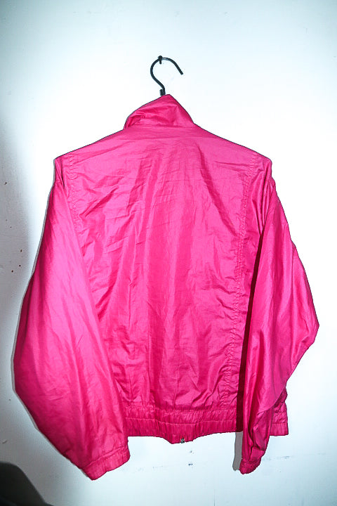 Vintage women Fila pink waterproof nylon polyester zipper windbreaker jacket|L27W21|SKU 6676