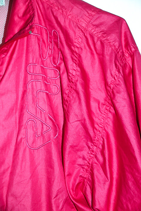 Vintage women Fila pink waterproof nylon polyester zipper windbreaker jacket|L27W21|SKU 6676