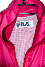 Vintage women Fila pink waterproof nylon polyester zipper windbreaker jacket|L27W21|SKU 6676