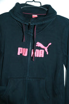 Vintage women puma black high neck zipper track jacket UK 14|L27 W18|SKU 6677