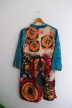 Vintage womens floral print multi midi dress