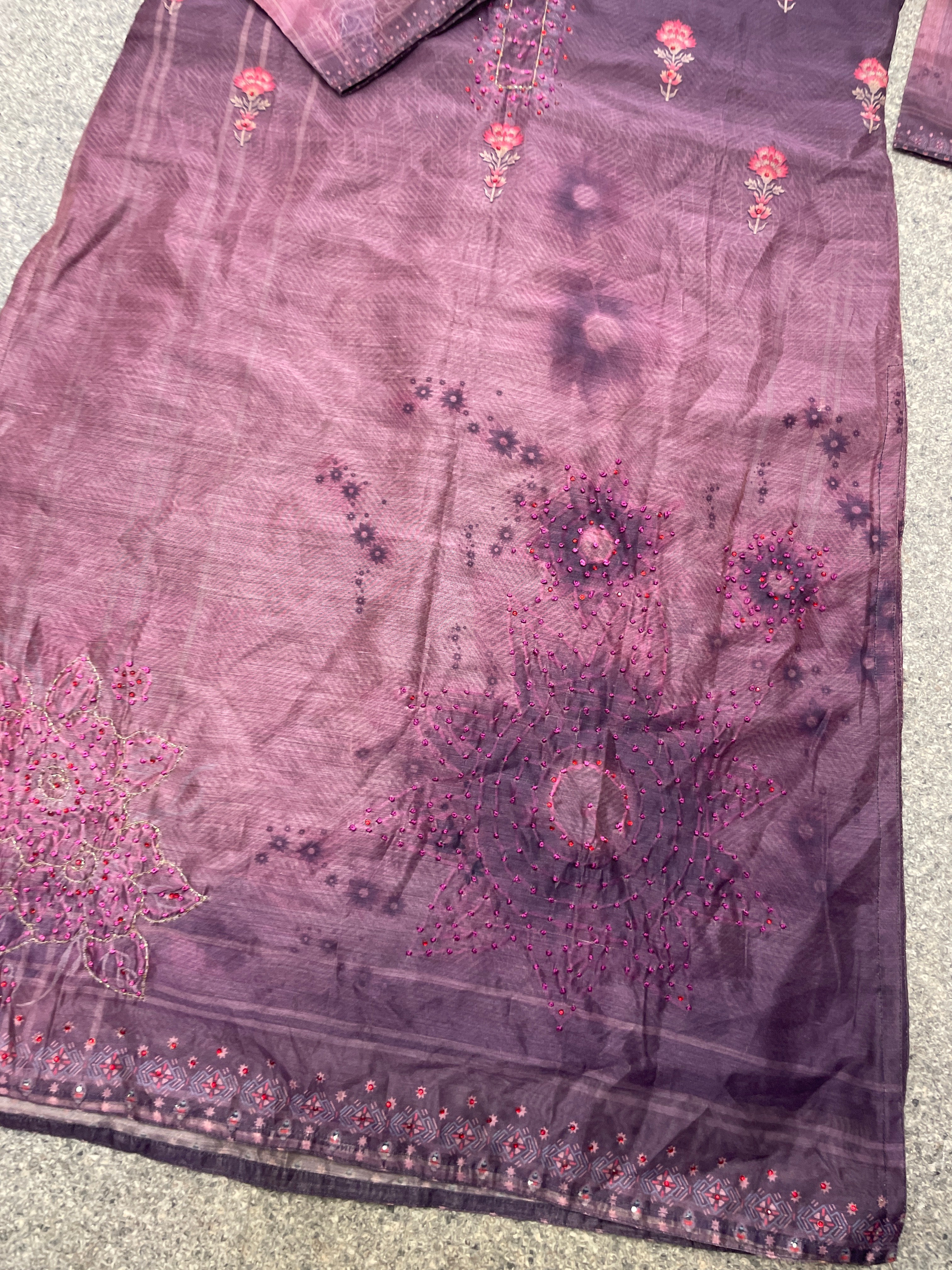 Rubynee Vintage y2k women purple long kurti dress