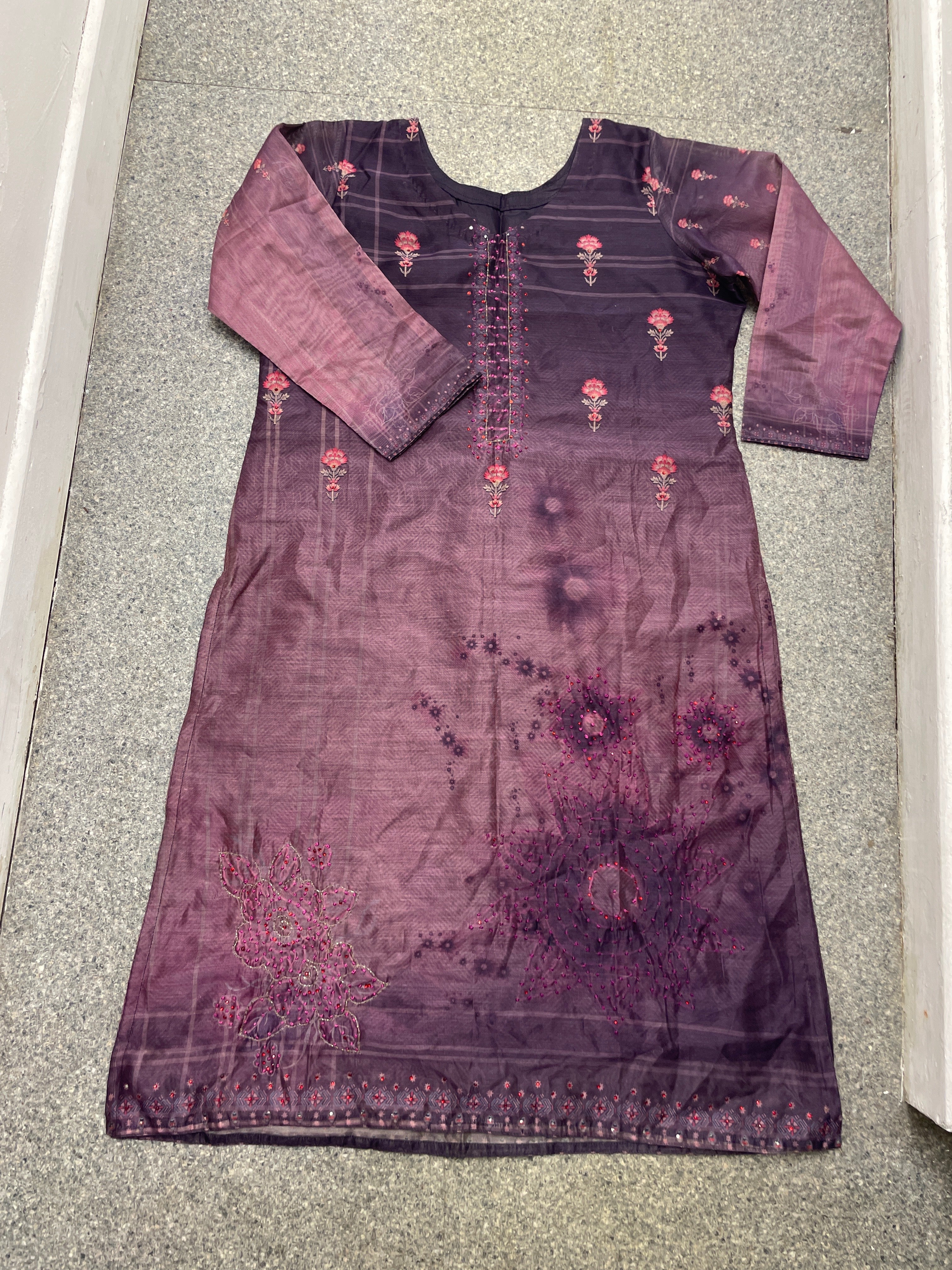 Rubynee Vintage y2k women purple long kurti dress