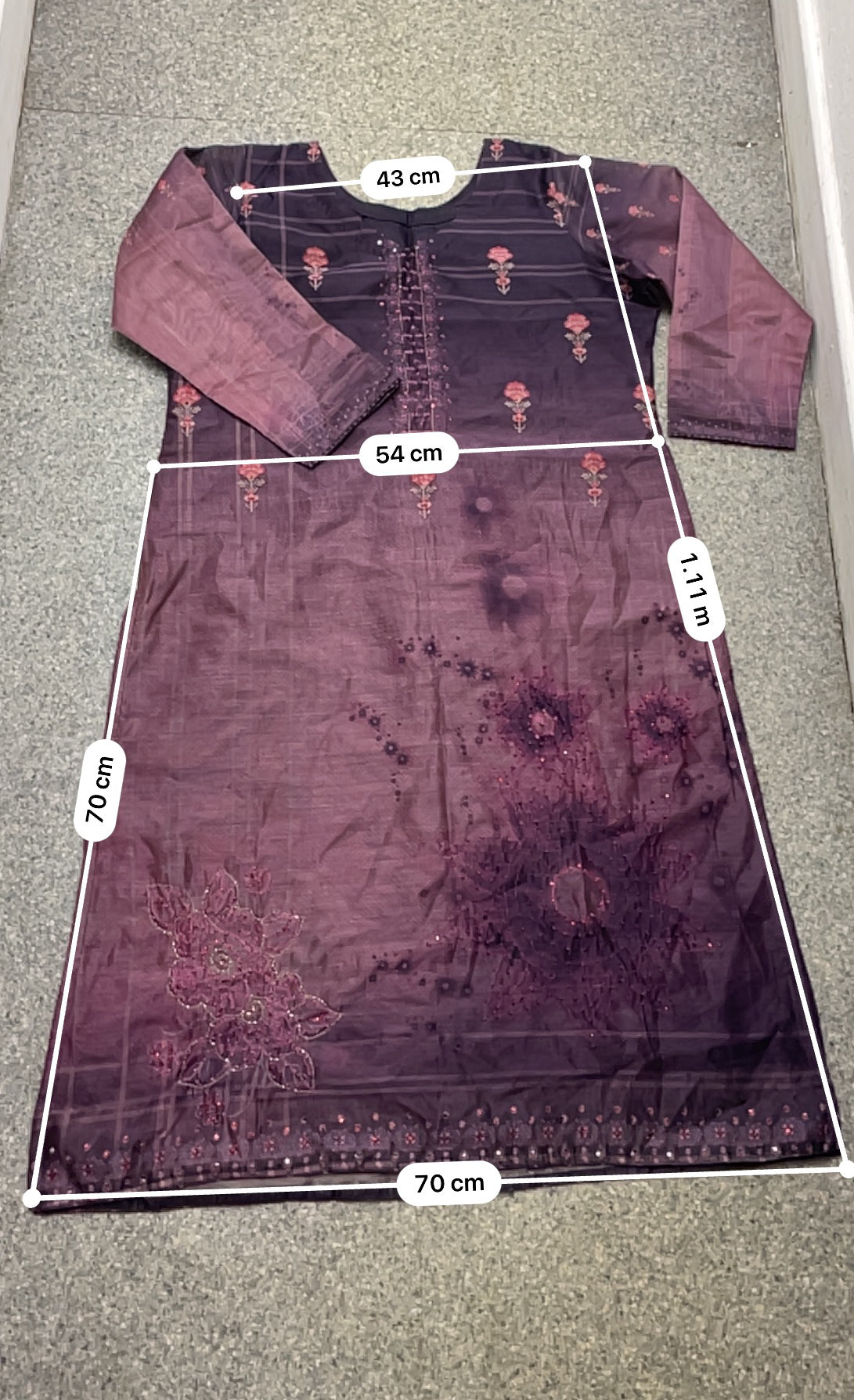 Rubynee Vintage y2k women purple long kurti dress