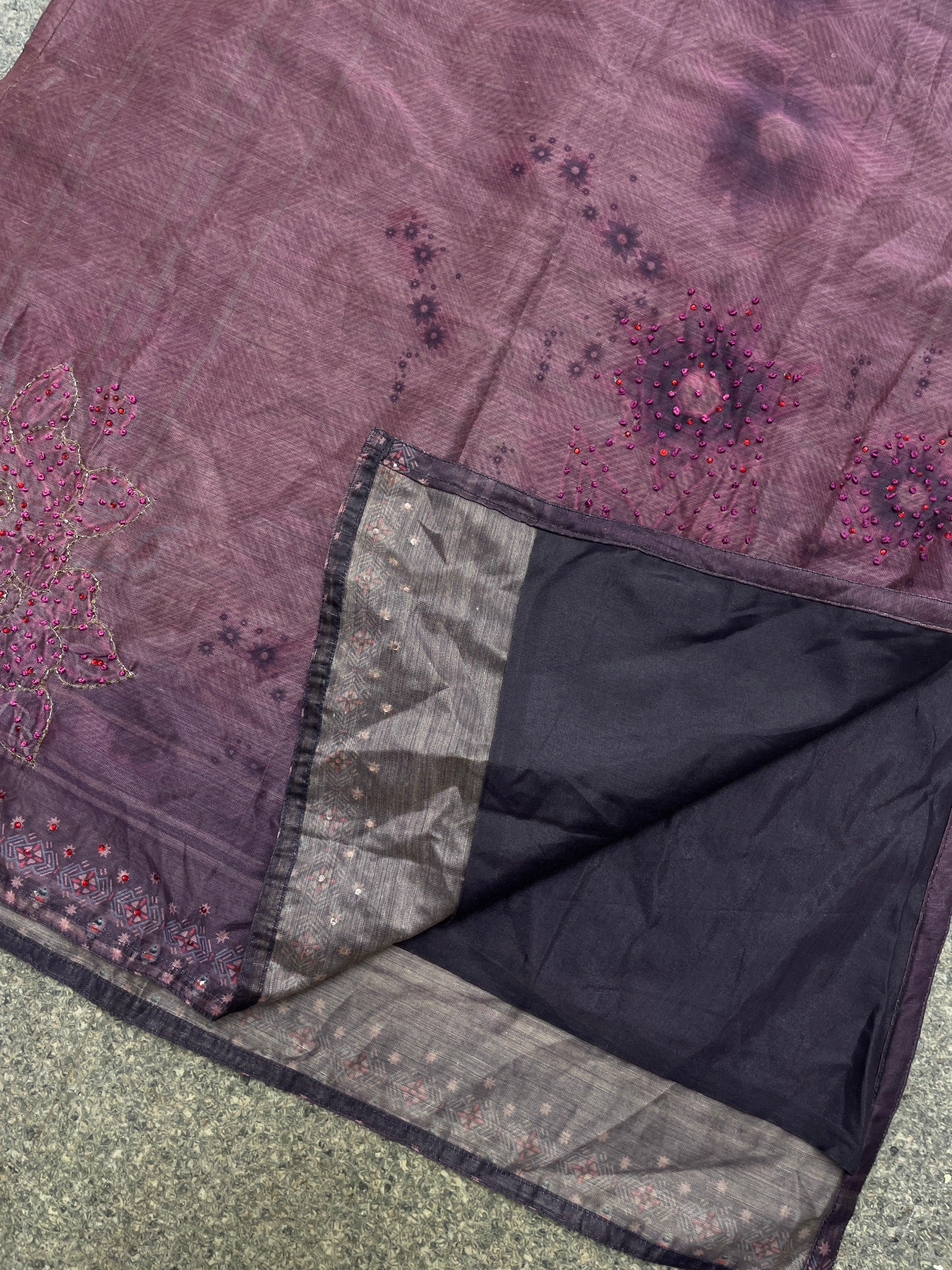 Rubynee Vintage y2k women purple long kurti dress