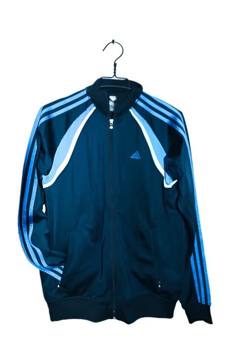 Vintage men Adidas training zipper high neck blue/white jacket M|L29W19|SKU 6678