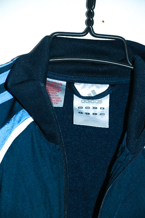 Vintage men Adidas training zipper high neck blue/white jacket M|L29W19|SKU 6678